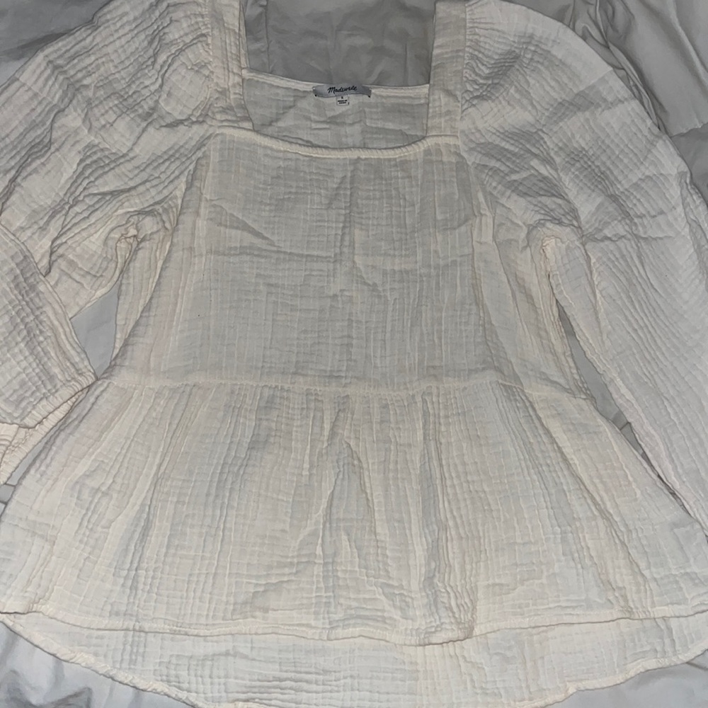 Madewell White Crepe Top - Size small